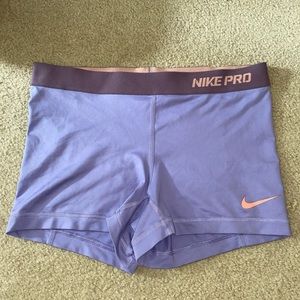 nike pro spandex lavender light purple